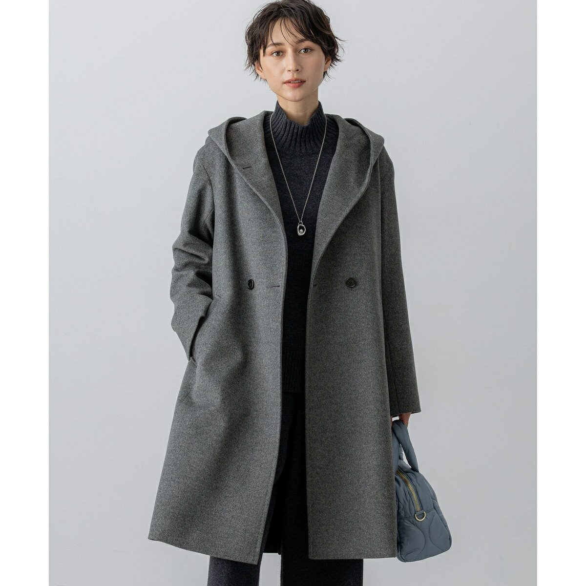 極美品⭐️23区　アンゴラ　ウール ロングコート　ベルト付き 大きいサイズ　3XL 極美品 23区 ウールアンゴラ コート スタンドカラーコート ベルト