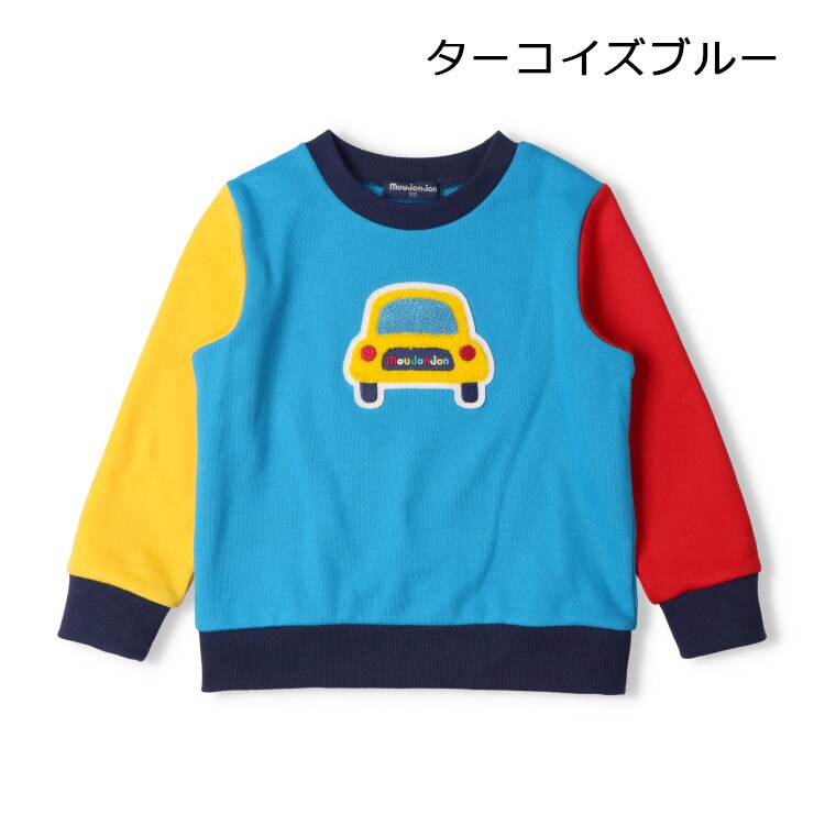 車サガラ刺繍裏毛トレーナー／ムージョンジョン（moujonjon）