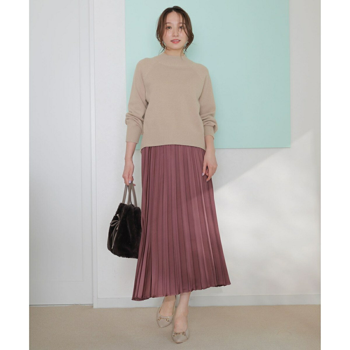 【2SET】ボリューム ニット×プリーツ スカート セット／エニィスィス（ANY SIS）