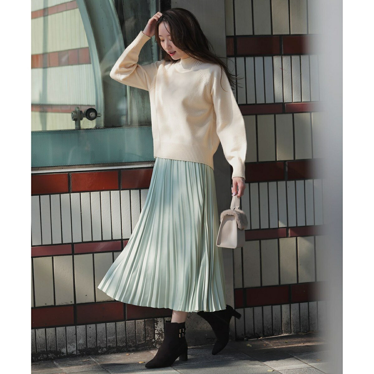 【2SET】ボリューム ニット×プリーツ スカート セット／エニィスィス（ANY SIS）
