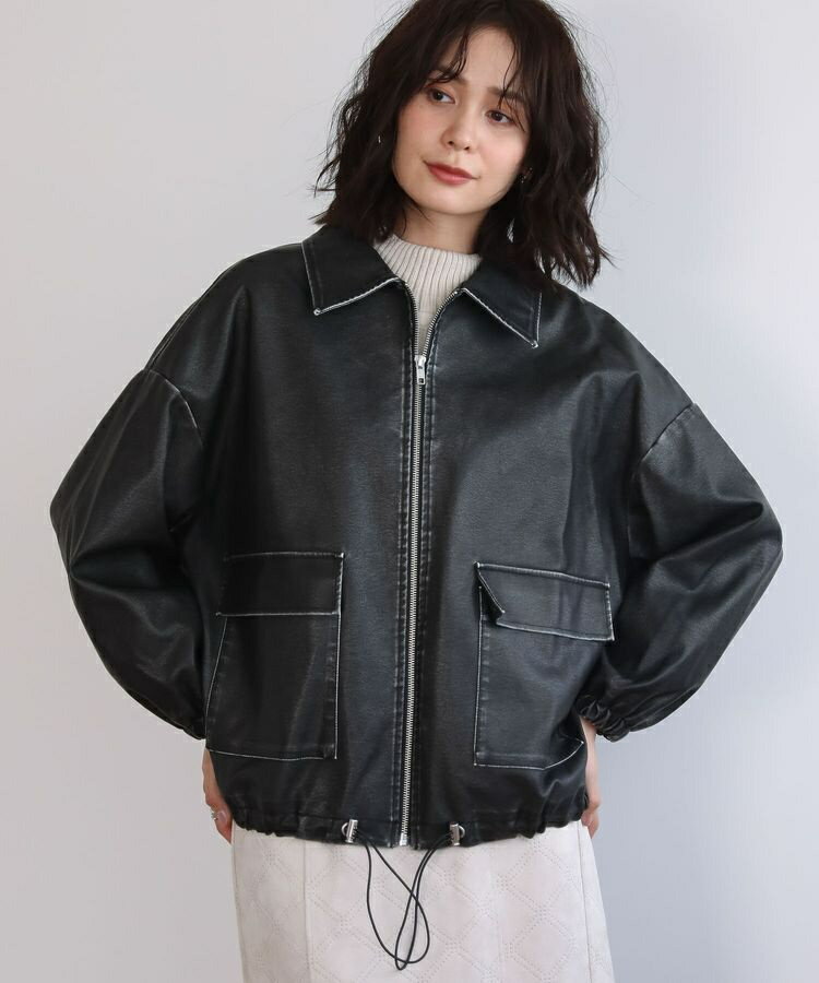 ・ELENCARE DUE フェイクレザーブルゾン／グリーンパークス（Green Parks）
