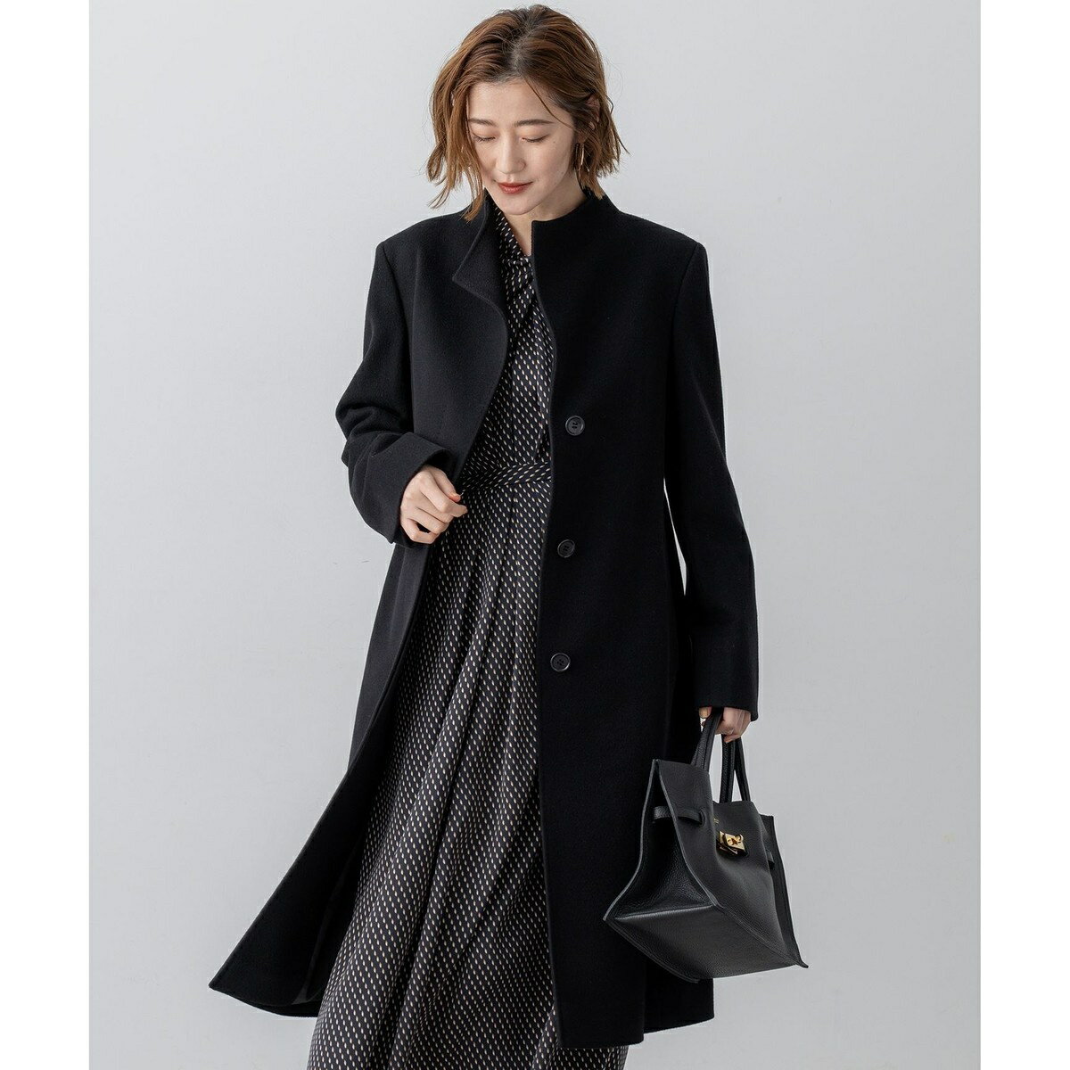 ウールカシミヤビーバー スタンドカラー コート／23区（23KU）