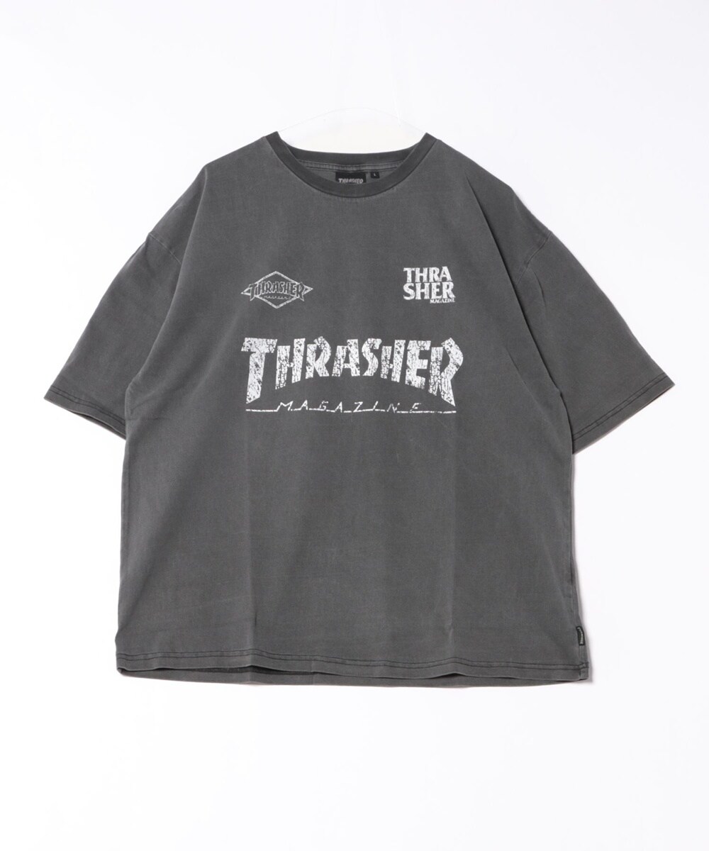 【THRASHER/スラッシャー】 ピグメント加工 マグロゴ プリントTシャツ ヴィンテージ加工／スラッシャー（THRASHER）