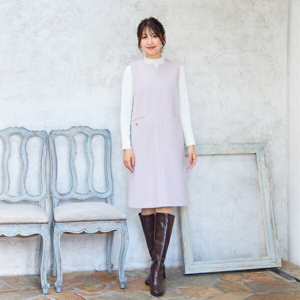 【Set】リブニット×ジャンパースカート／ローズティアラ（Rose Tiara）