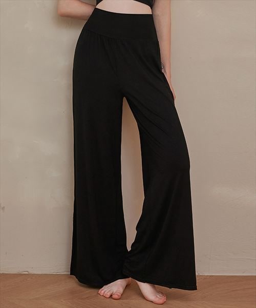 レディース 脚をキレイ魅せ。ハイウエストヨガワイドパンツ［フィットネス/ピラティス/ダンス/ジム］／テディショップ（TeddyShop）