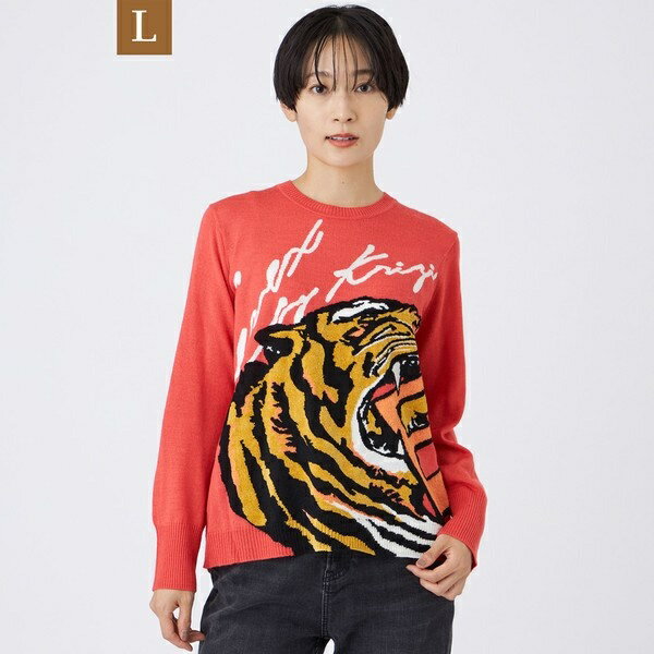 【L】【カタログ掲載】【ウォッシャブル】イニシャルタイガーインターシャニットプルオーバー／エヴェ..