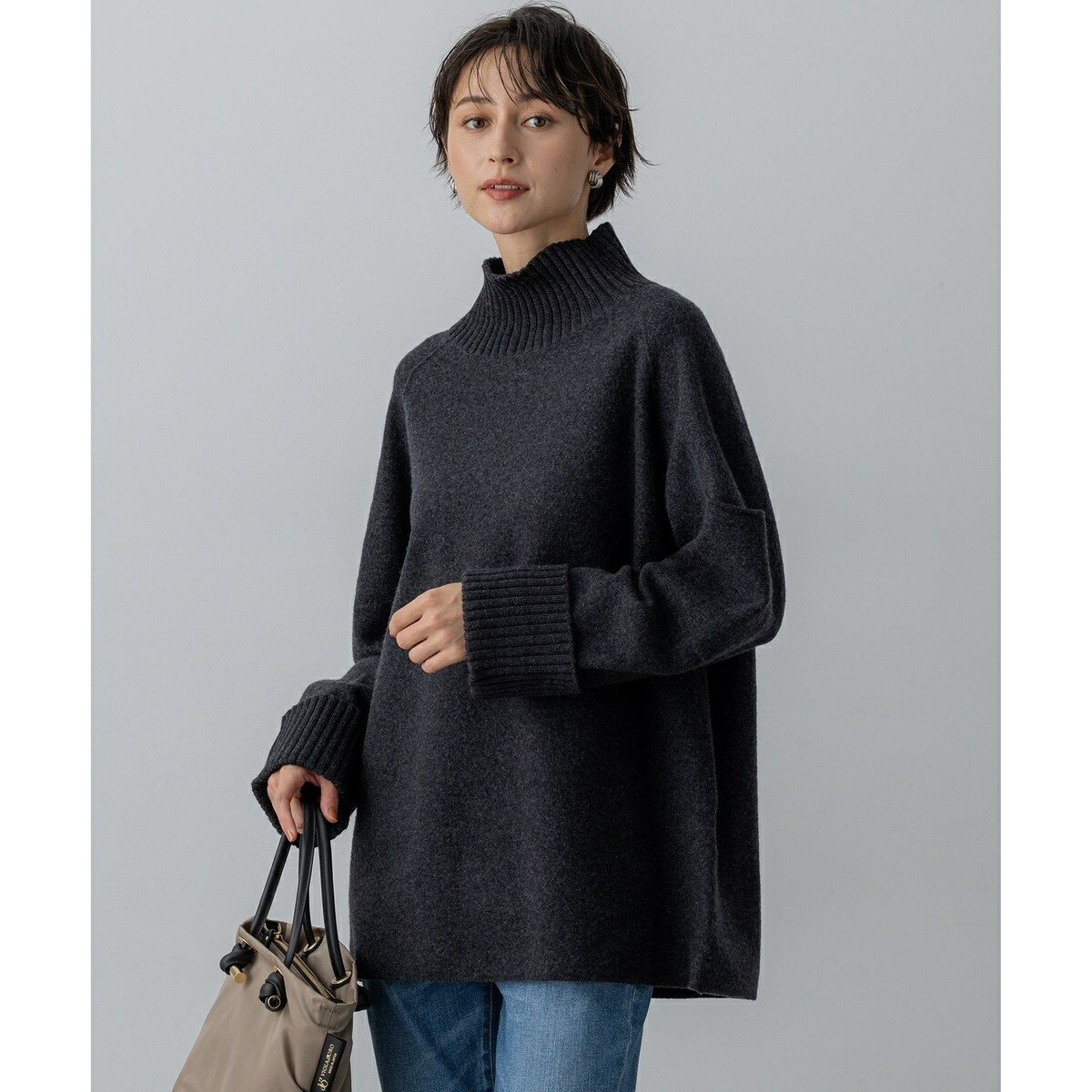 【新色追加】ボイルドウールコンビニット チュニック／23区（23KU）