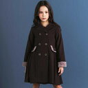 ファー付きツイル&チェックコートワンピース(110~150cm)/ネクシック(nexchic)