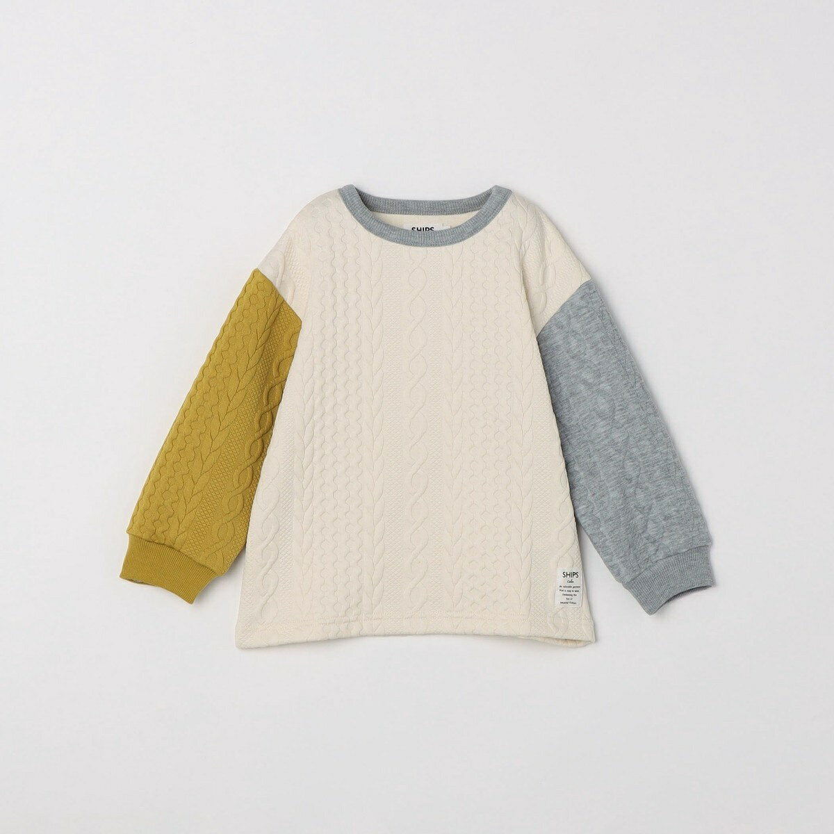T-Shirts （Short Sleeve） - SHIPS Colors:80〜130cm /〈洗濯機可能〉キルティング ケーブル トップス／シップス カラーズ（SHIPS Colors）