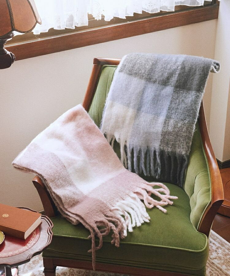 ブロックチェックマフラー／アースミュージック＆エコロジー（earth music＆ecology）