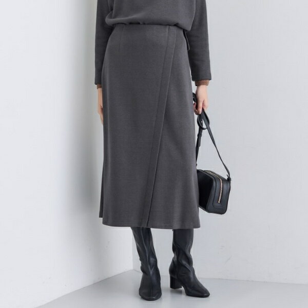 【SETUP可能／洗える／UVケア】ライトジャージ セミフレアスカート／インディヴィ（INDIVI）