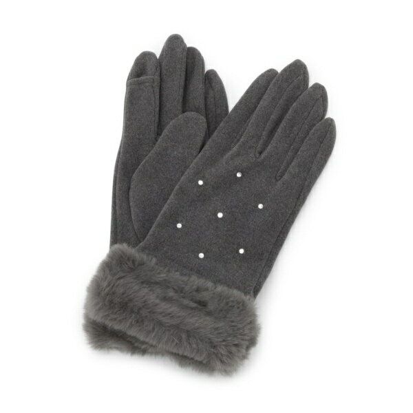 ストーン付ファーカフスグローブ／イッツデモ（ITS'DEMO）