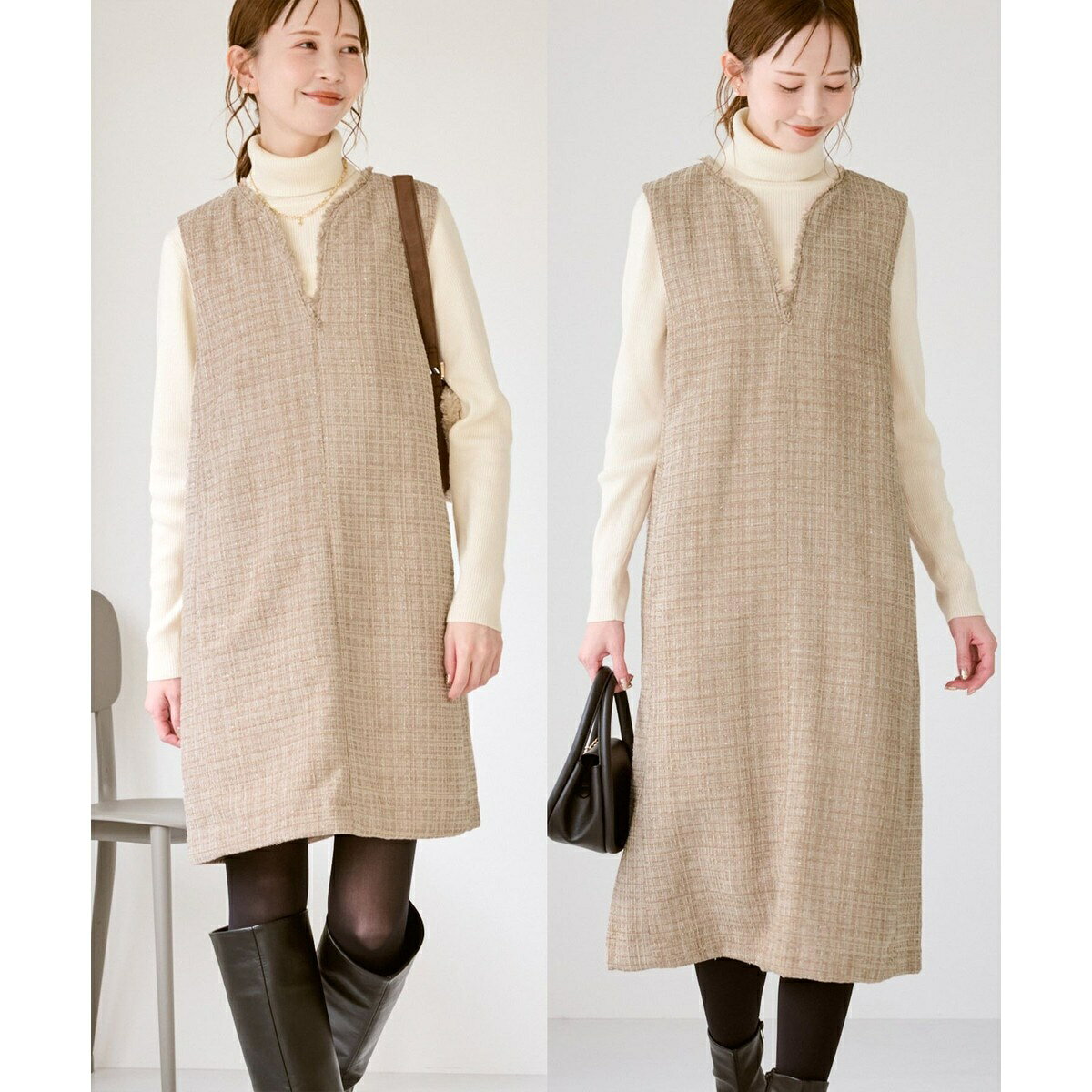 キーネックツイードジャンパースカート ワンピース/着丈が選べる／ロペピクニック（ROPE' PICNIC） 0101marui-13061954 丸井(マルイ)楽天市場店 パッケージ画像