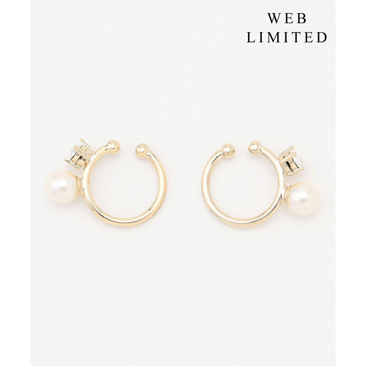 【WEB限定・2way・2set】パールビジュー イヤカフ リング／Jプレス（J.PRESS）