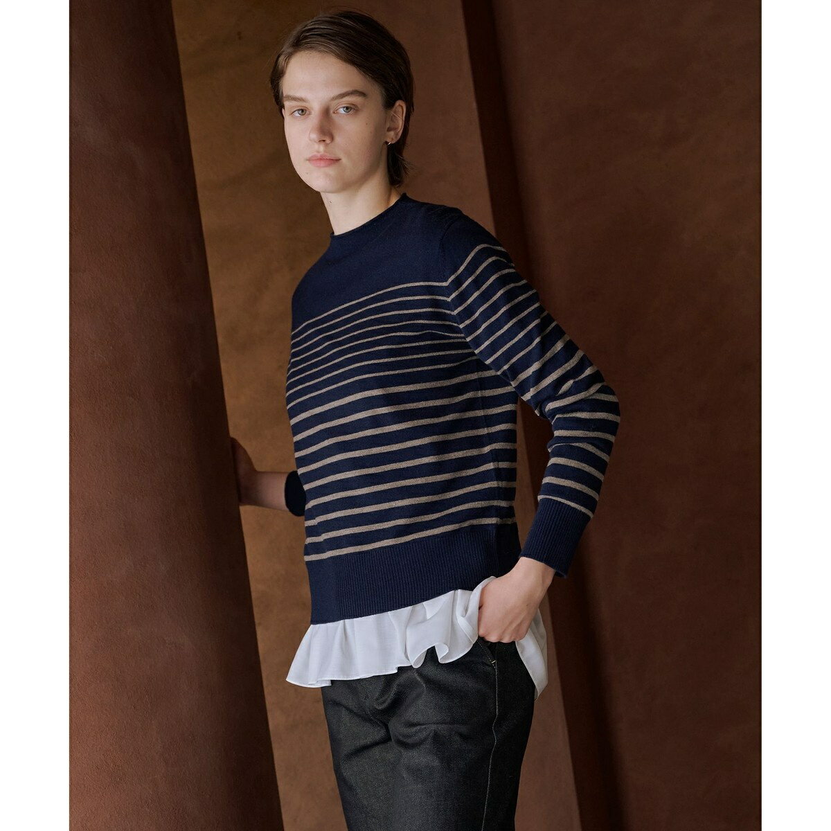 SOFT TOUCH WOOL ボーダー ニット／Jプレス（J.PRESS）