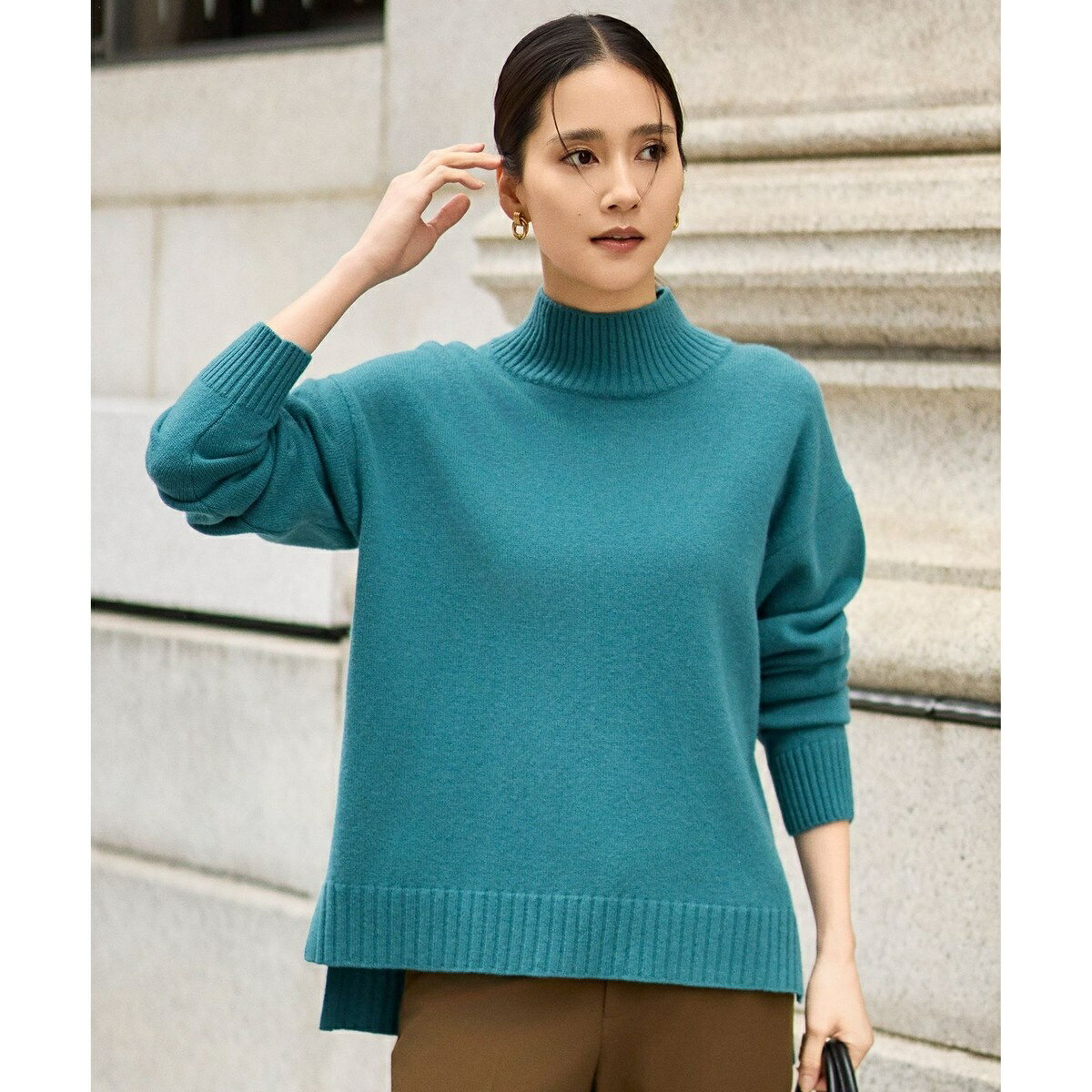 ウールカシミヤブレンドハイネック ニット／自由区（JIYU-KU）