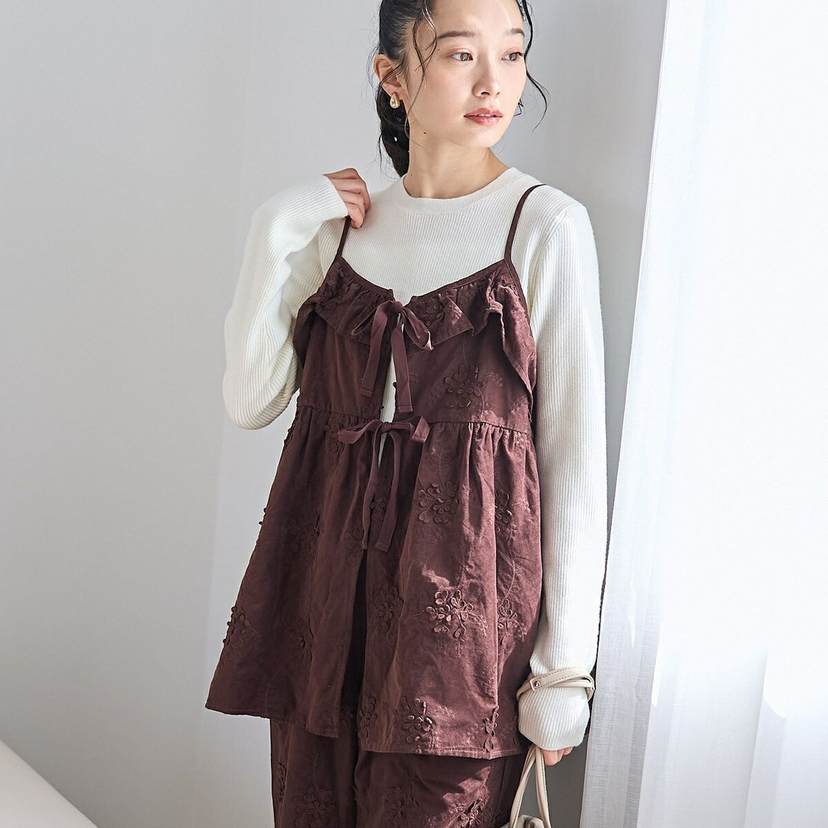 3Dフラワー刺繍 コーデュロイキャミソール／コーエン（coen）