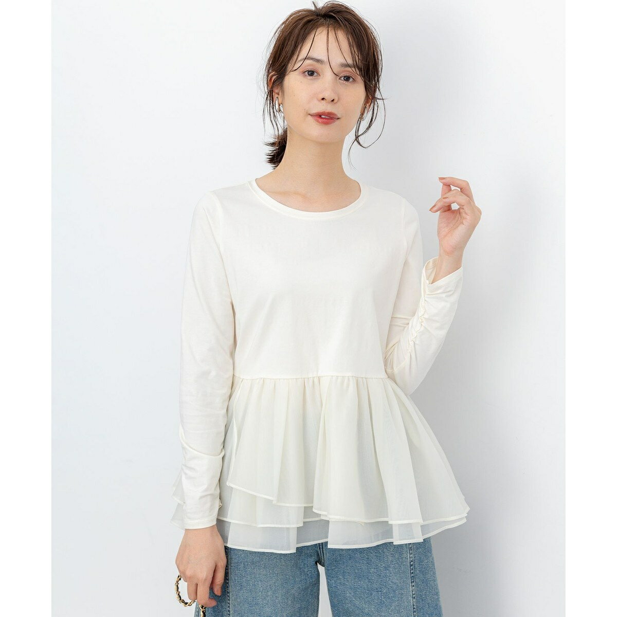 オーガンジーコンビ ロングTシャツ／組曲（KUMIKYOKU）