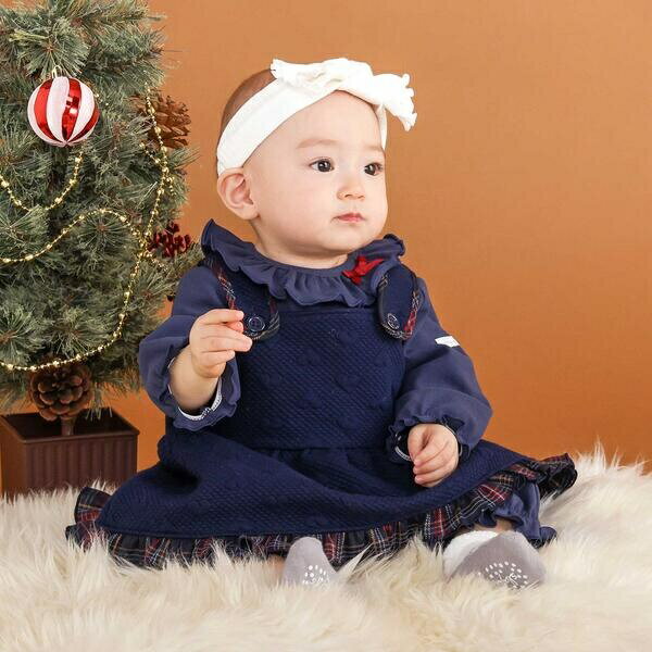 ハートキルトジャンパースカート＆ロンパース2点セットベビー(70~80cm)／スラップスリップ ベビー（SLAP SLIP BABY）