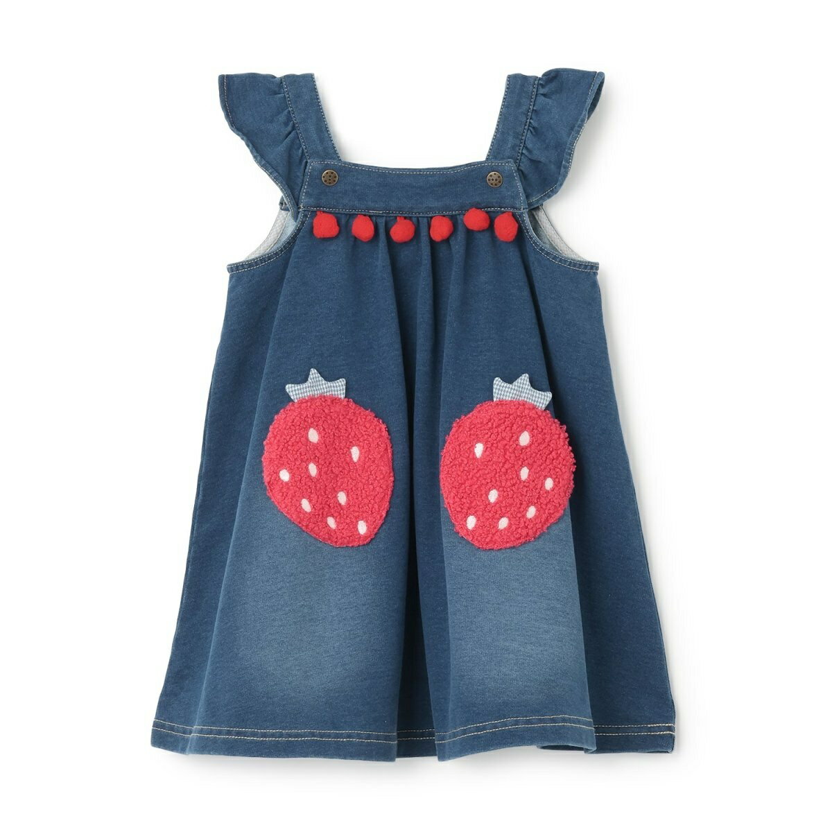 イチゴポケットジャンパースカート／センスオブワンダー（sense of wonder）