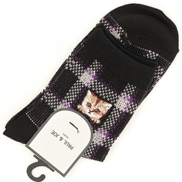 ポール＆ジョーロークルー丈ソックスチェックヌネット刺繍／ポール＆ジョー パリス（PAUL＆JOE PARIS）