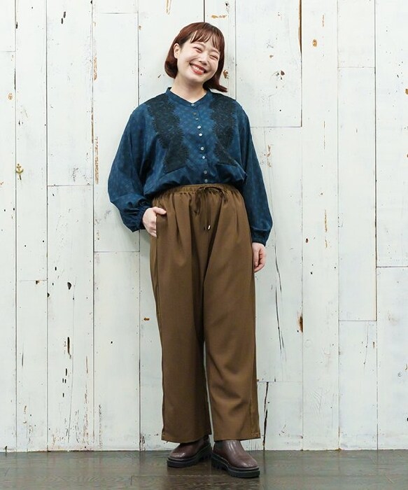 【大きいサイズ】きちんとサテンラインPT／アズノゥアズオオラカ（AS KNOW AS olaca）