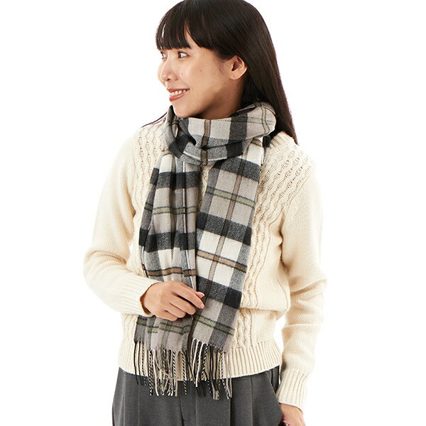 チェックマフラーチェックマフラー　日本製　静電気防止糸使用／ユウキュウ（U.Q）