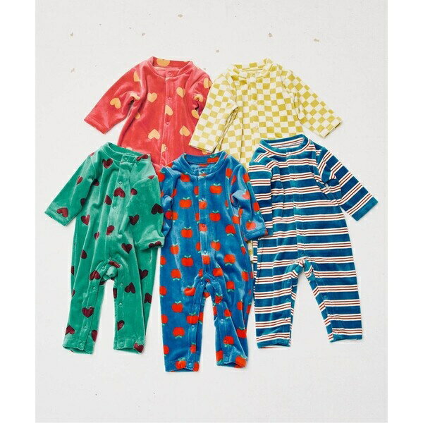 ベロアタッチのメルティ起毛フリースぬくぬくカバーオール リンク／ピードットプルミエ（p.premier）