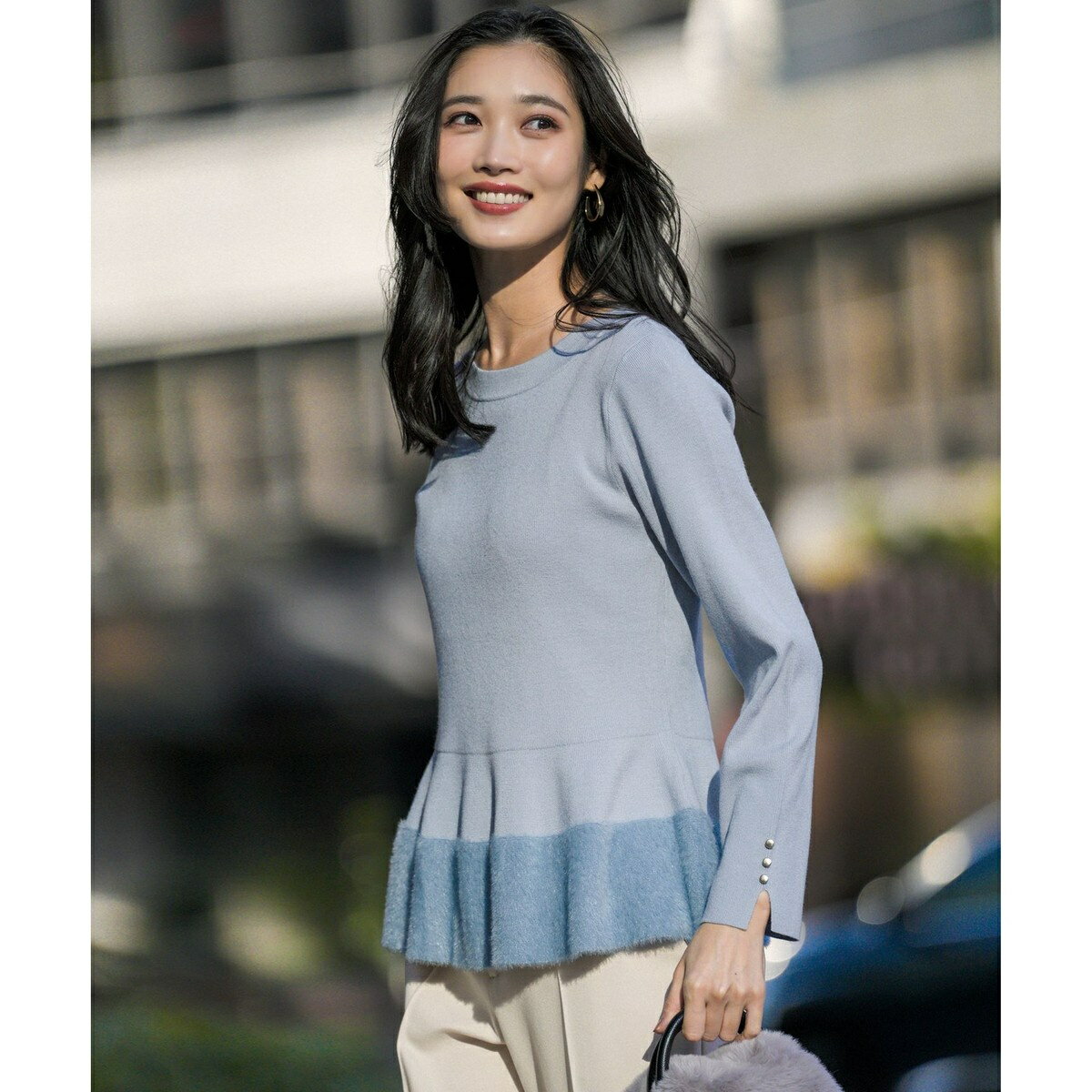 【洗える】ペプラムフェザー ニット／エニィスィス（ANY SIS）のサムネイル