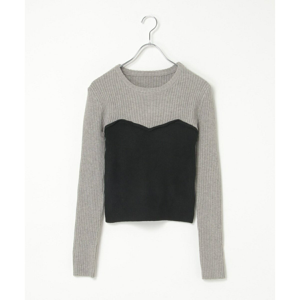 ウールライクビスチェ見え配色プルオーバー／ヴァンスエクスチェンジ（VENCE EXCHANGE）