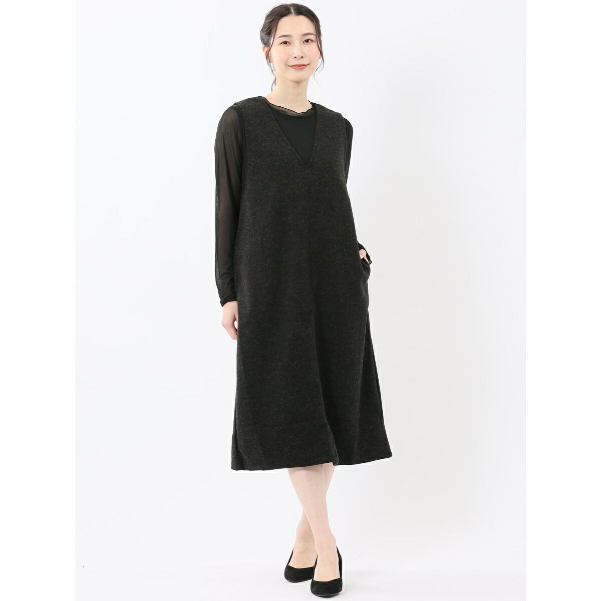 【ストレッチ ウォッシャブル】タカキュー ウーリッシュ ジャンスカ(セットアップ可能)／タカキュー（TAKA-Q）