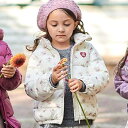 【撥水加工】Girlyフラワープリントタフタフード中綿コート(90~150cm)/ベベ(BeBe)