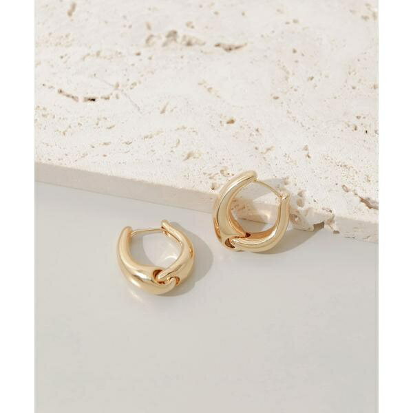 メタルノットワンタッチフープピアス／スメリー（SMELLY）