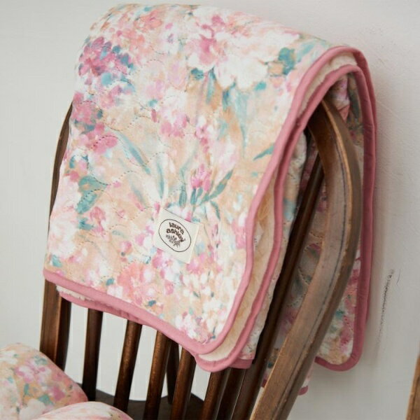 メイビル柄 リバーシブルハーフブランケット（ひざ掛けサイズ）／ローラ アシュレイ（LAURA ASHLEY）
