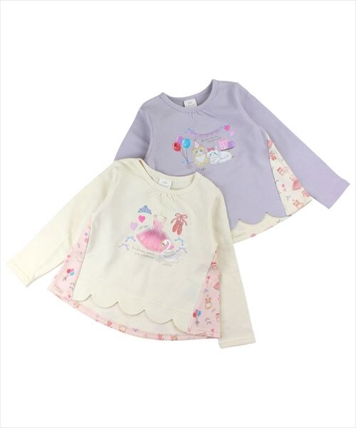 [型番:12345000]【綿100％】SKAPE(エスケープ）は女の子の好き！を集めたキュートなデザイン。大人気のスカラップ×脇切替のデザインのソフト裏毛のトレーナーです。ベビーサイズは肩開き仕様です。■カラー：パープル、ホワイト※(　)で表記されている数字はヌードサイズです。ヌードサイズとは衣服を身につけない身体のサイズです。お客様ご自身の身体サイズと比較してお選びください。 ■素材： ＜本体＞綿 100%＜リブ部分＞綿 95% ポリウレタン 5% ■お手入： &nbsp;&nbsp;>>商品のお取り扱い方法 ■原産国： 中国製スカラップキリカエトレーナー／シ・シュ・ノン（Si Shu Non）パープルホワイト画面上と実物では、多少色具合が異なって見える場合がございます。