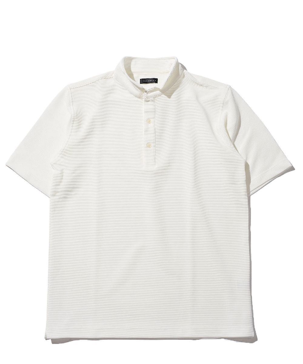 リップルボーダースタンドポロ／テットオム（TETE HOMME）