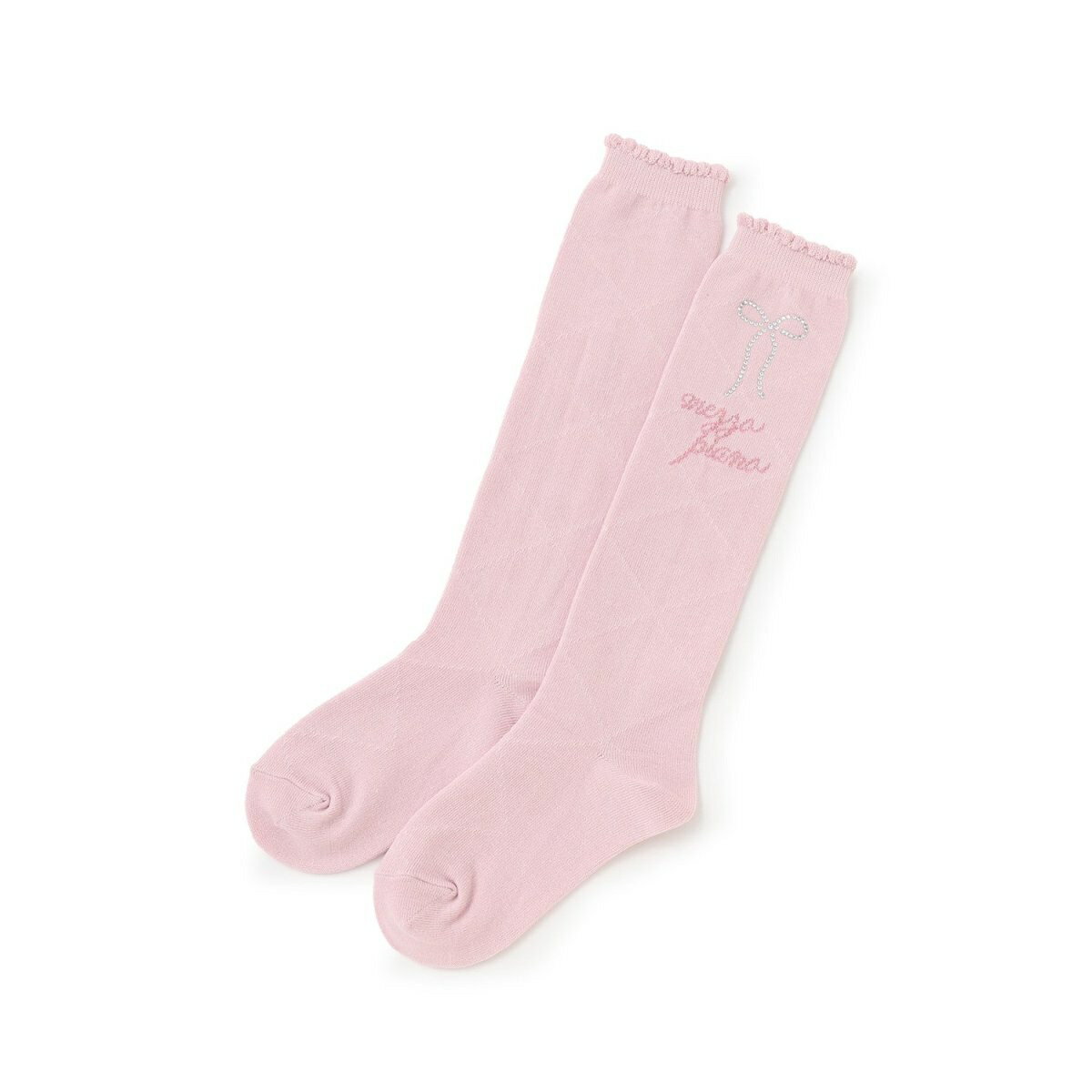 ラインストーンつき　ダイヤ柄ハイソックス／メゾピアノ（mezzo piano）