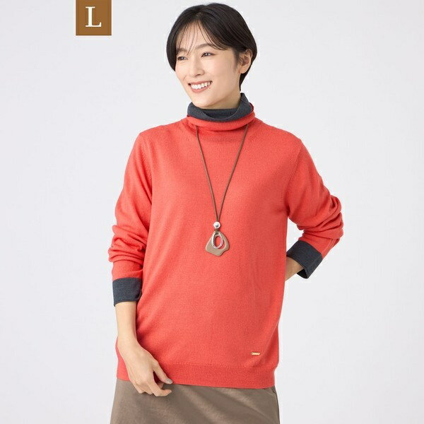 【L】【カタログ掲載】【ウォッシャブル】ダブルタートルネックニットプルオーバー／エヴェックス バイ..