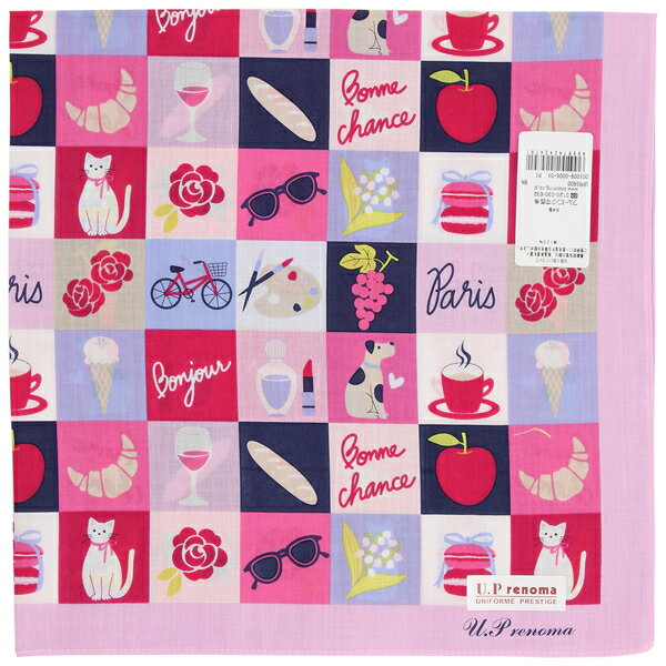 ユーピーレノマ　プリントハンカチ　モザイク　【U.P renoma】／ブルーミング（BLOOMING）