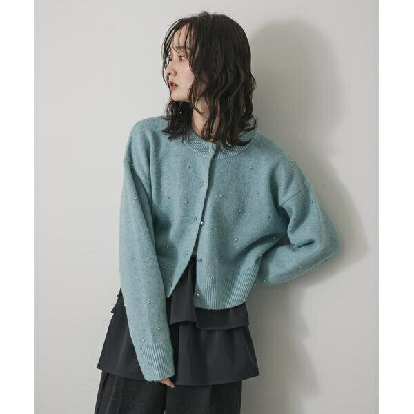 『洗濯可』ボールビーズカーディガン／センスオブプレイスバイアーバンリサーチ（SENSE OF PLACE）