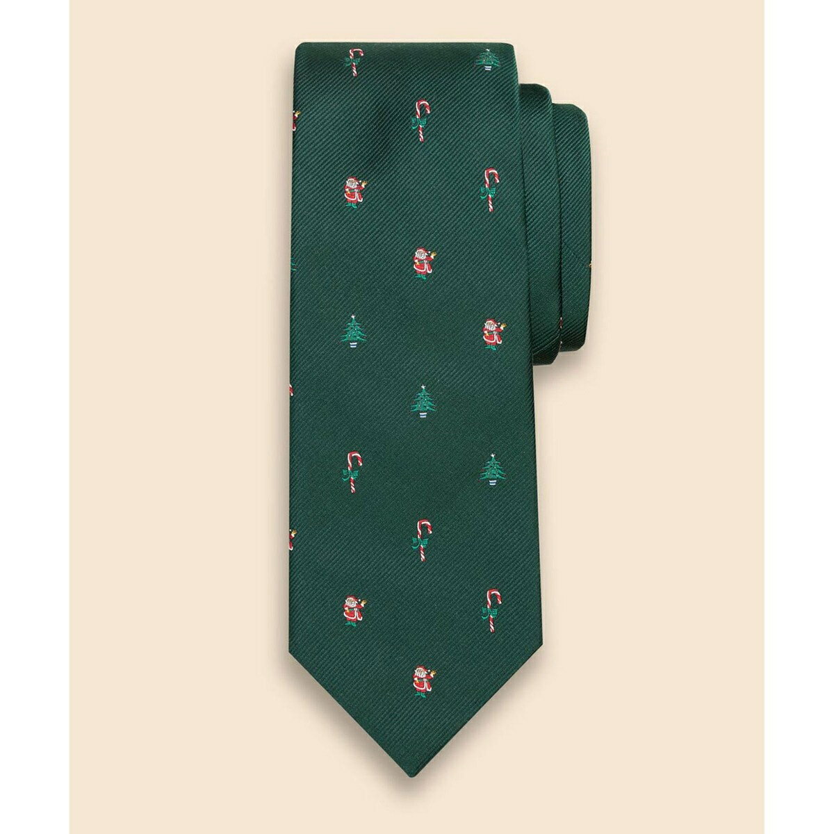 シルク　ホリデーツリー　レップタイ　Made in USA／ブルックスブラザーズ（Brooks Brothers）