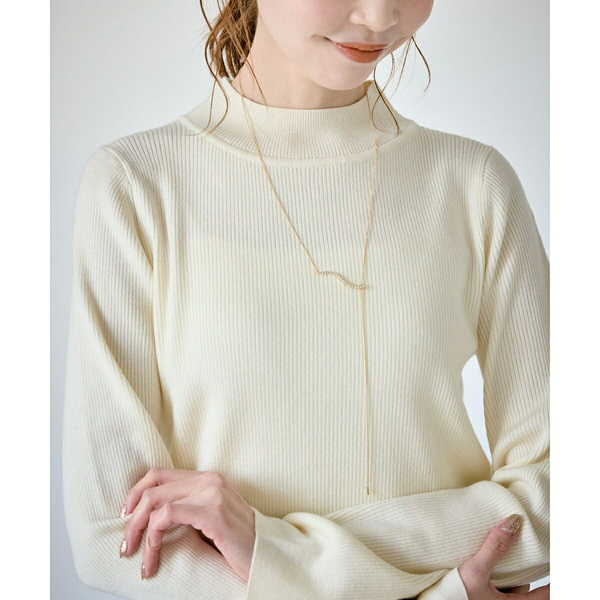 ガラスカーブラインY字ネックレス／ロペピクニックパサージュ（ROPE' PICNIC PASSAGE） 0101marui-13076899 丸井(マルイ)楽天市場店 サンプル画像2