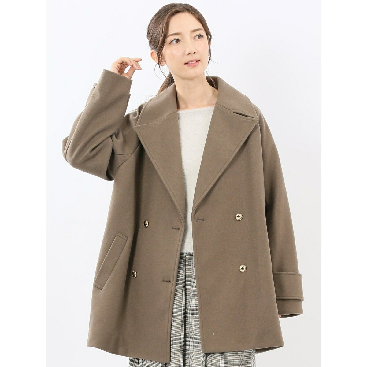 【ライトシャギー】m.f.エディトリアル メタルボタン ピーコート／m.f.エディトリアル（m.f.editorial）