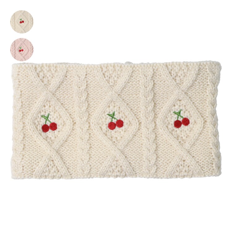 さくらんぼ刺繍刺繍スヌード／キッズフォーレ（Kids Foret）
