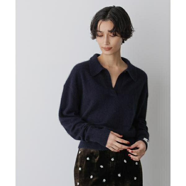 「STEVELOUR」スキッパーポロ衿ソフトタッチニット／ナノユニバース（NANO universe）(4)