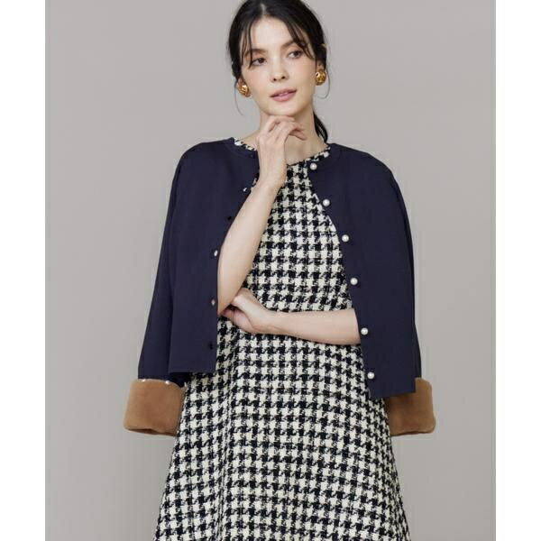 《大きいサイズ》ファースリーブニットプルオーバー／マーリエ ル カセット（Maglie le cassetto）