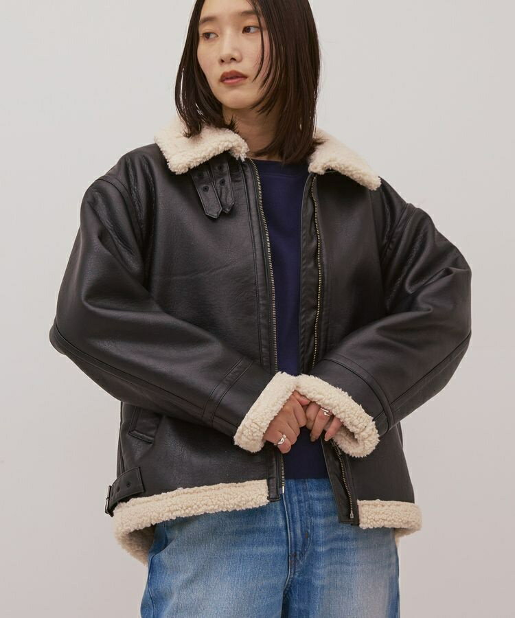 ボアフェイクレザーブルゾン／アメリカンホリック（AMERICAN HOLIC）