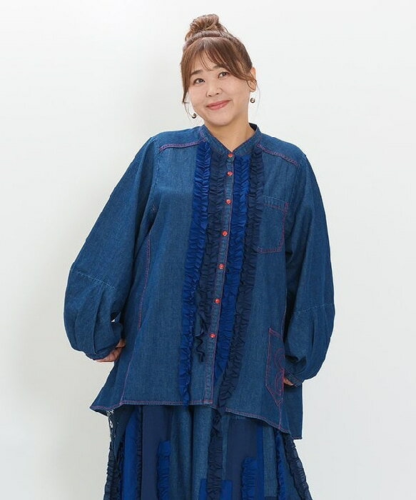 【大きいサイズ】ホイップデニムSH／アズノゥアズオオラカ（AS KNOW AS olaca）