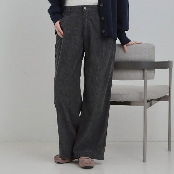 コーデュロイ ワイドストレートパンツ／キューティーブロンド（Cutie Blonde）