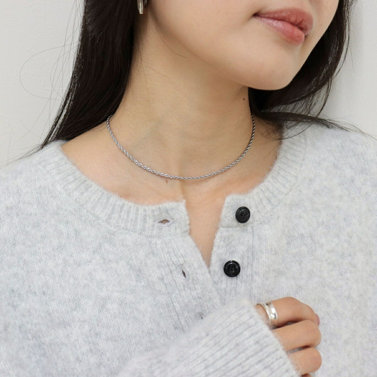 楽天丸井（マルイ）楽天市場店ステンレススクリューチェーンネックレス ショート／フレディエミュ（fredy emue）